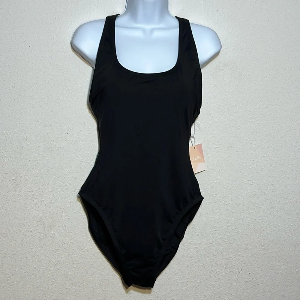 Andie Womens Black Tulum One Piece Swimsuit Beach Size XL